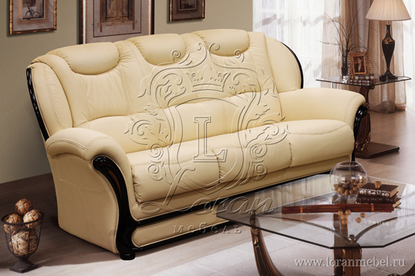 Трехместный кожаный диван «Мартель»