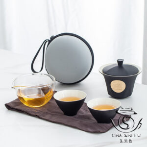 Дорожный набор чайной посуды "Печать" Чорний