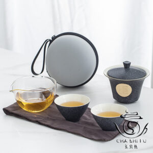 Дорожный набор чайной посуды "Печать" Сірий