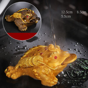 Фігурка чайна (Ча Шень) Трилапа Жовта Жаба, що змінює колір
