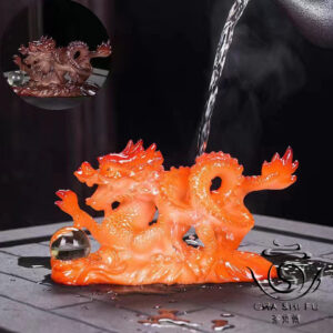 Фігурка чайна (Ча Шень) Червоний Дракон, що змінює колір